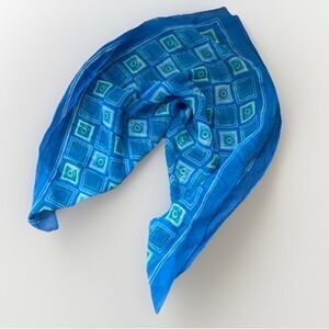 90s Y2K Vintage GAP Silk Square Scarf Geo Squares Retro Mod Twee Preppy Colorful